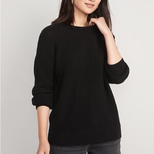 Old Navy Texture-Knit Tunic Length Crew Neck Sweater